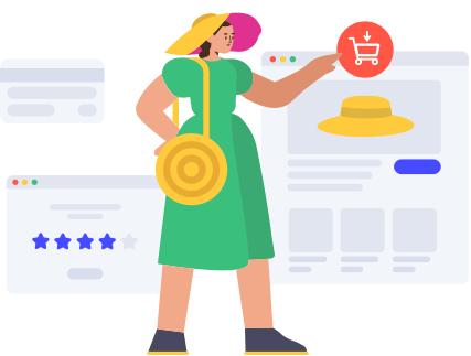 Woman choosing products